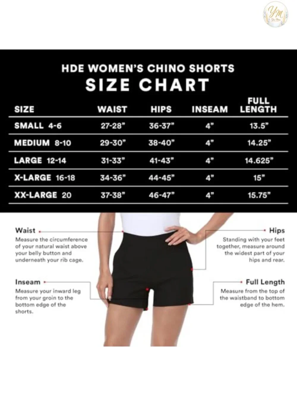 Women's High Rise Chino Shorts 4